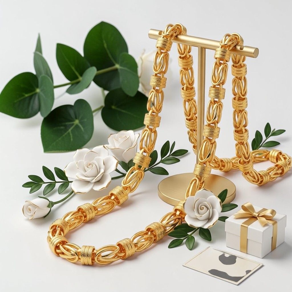 rutiprasa 1 gram Stylish Heavy Golden Neck Men Chain “20” Inches Gold-plated Chain Gold-plated Plated Copper Chain-picture-28