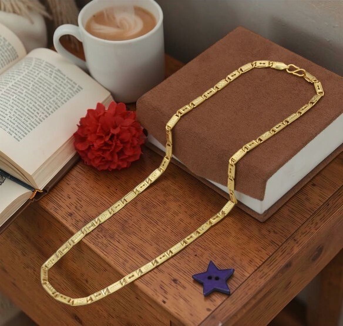 nadagapa 1 gram Stylish Heavy Golden Neck Men Chain “20” Inches Gold-plated Chain Gold-plated Plated Copper Chain-picture-48