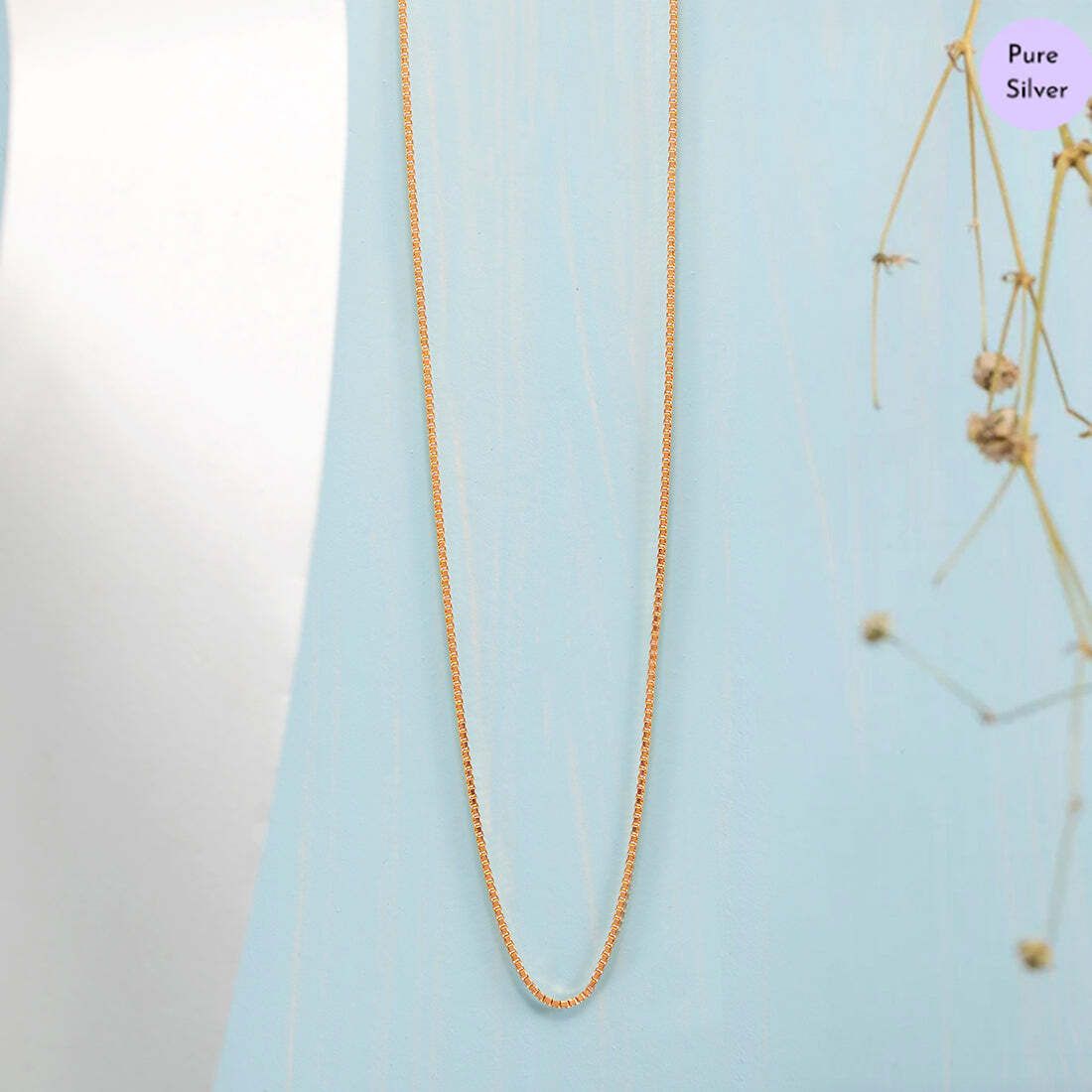 Simple 925 Silver Box Chain In Triple Tone Plating Rhodium Plated Sterling Silver Chain-image-20