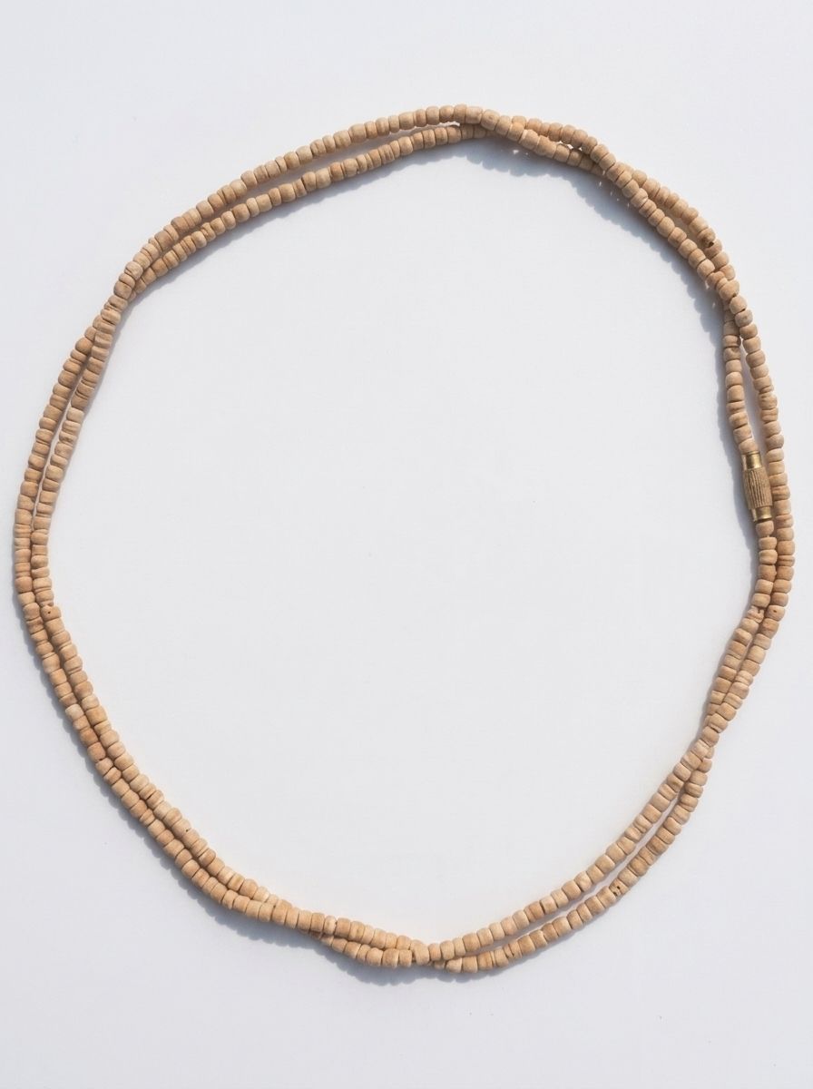 Original Tulsi Kanthi Mala 2 Round Neck | Wooden Beads tulsi Mala | tulsi mala Beads, Wood Chain Set-image-2