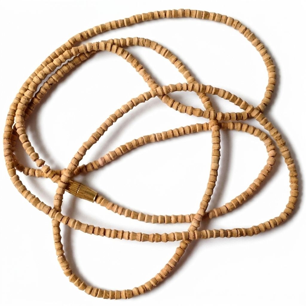 Tulsi Kanthi Mala,Original 2 Round tulsi mala,tulsi Beads Necklace 2 round Wood Chain-image-18