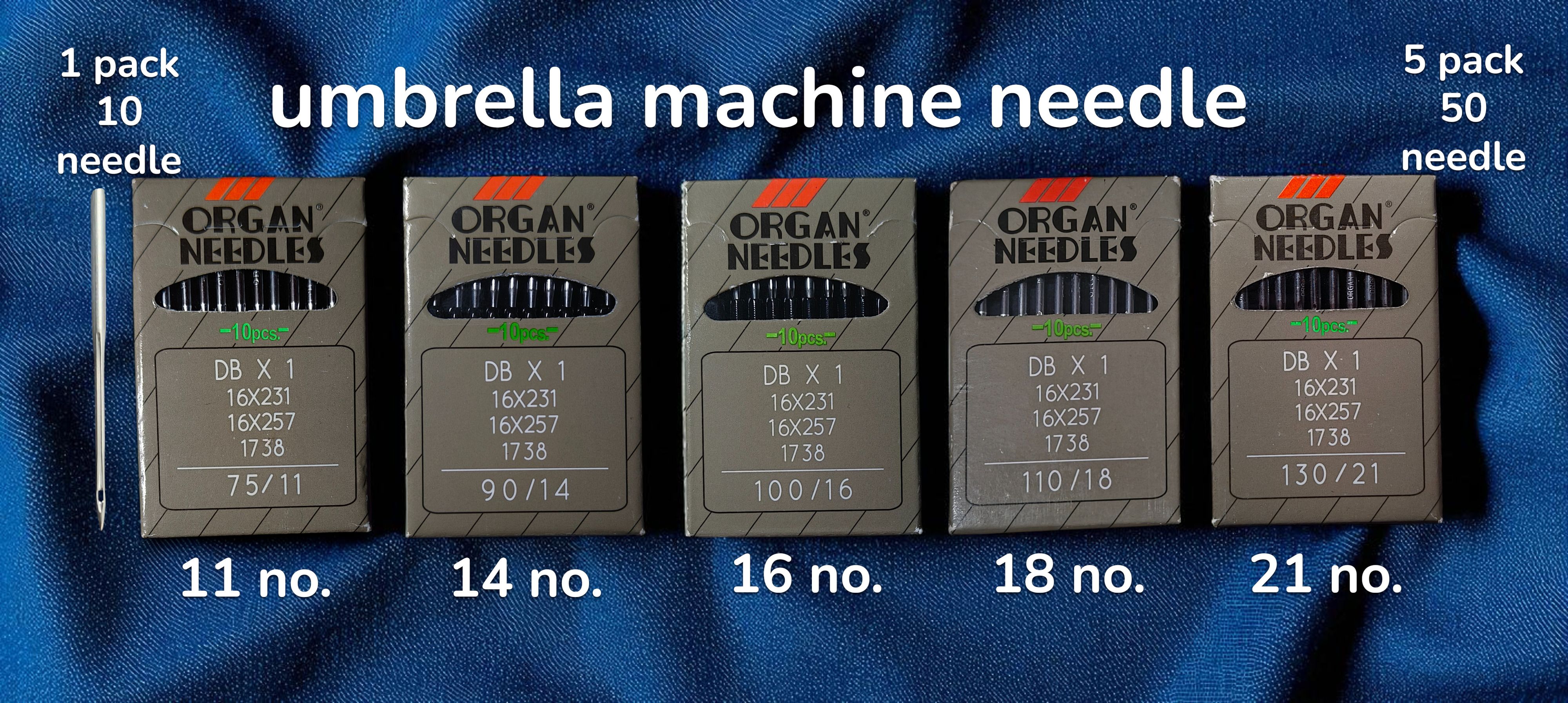 AJMORA Organ Original Umbrella Machine Needle | 5 Pack (50 Needle) Machine Sewing Needle-picture-18