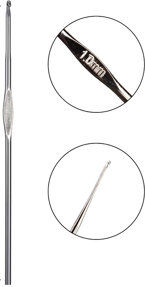 1.00 mm crochet steel hooks for thread and wool work hand sewing needle