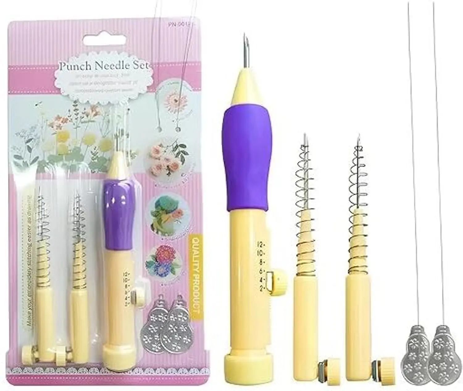 shivom Yellow -Punch Needle Pen Crochet Knitting Needle Tool for Beginners Set, 3 Sizes Hand Sewing Needle-picture-17