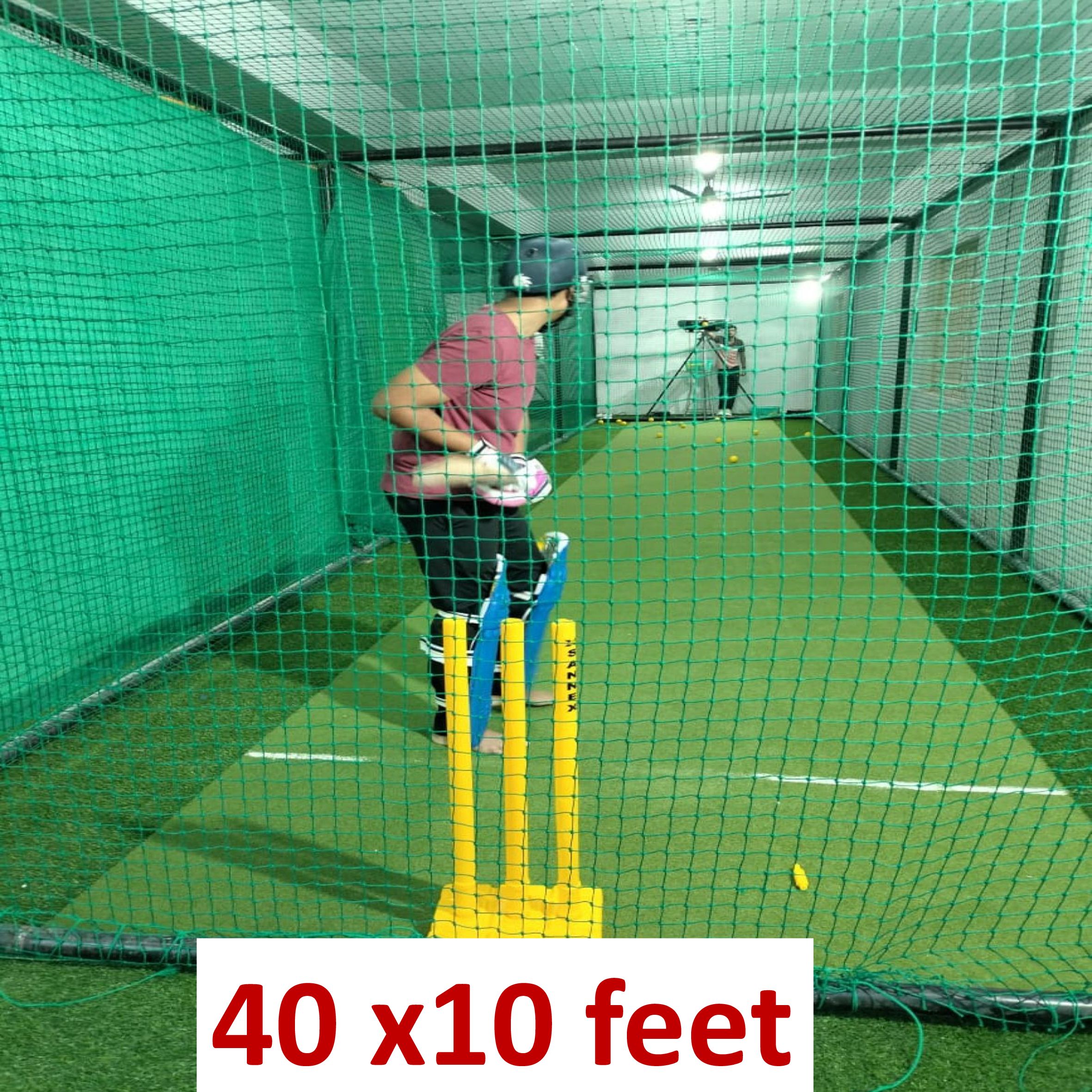 blumax Cricket Practice Net – 40 × 10 ft (Green) – Heavy Duty Nylon Cricket Net-picture-19