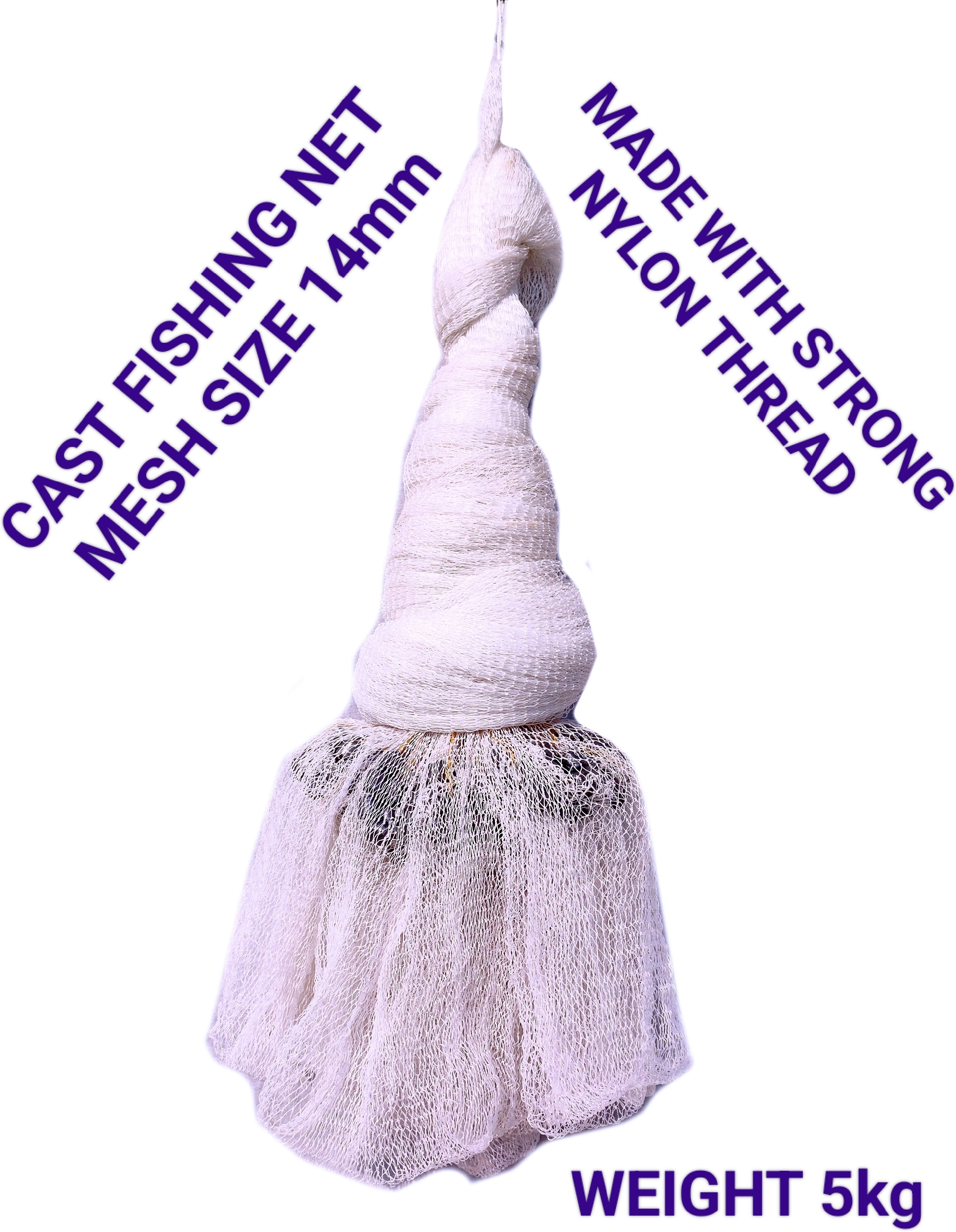 CAST FISHING NET 14mm, 5kg (WHITE) Fishing Net-image-13