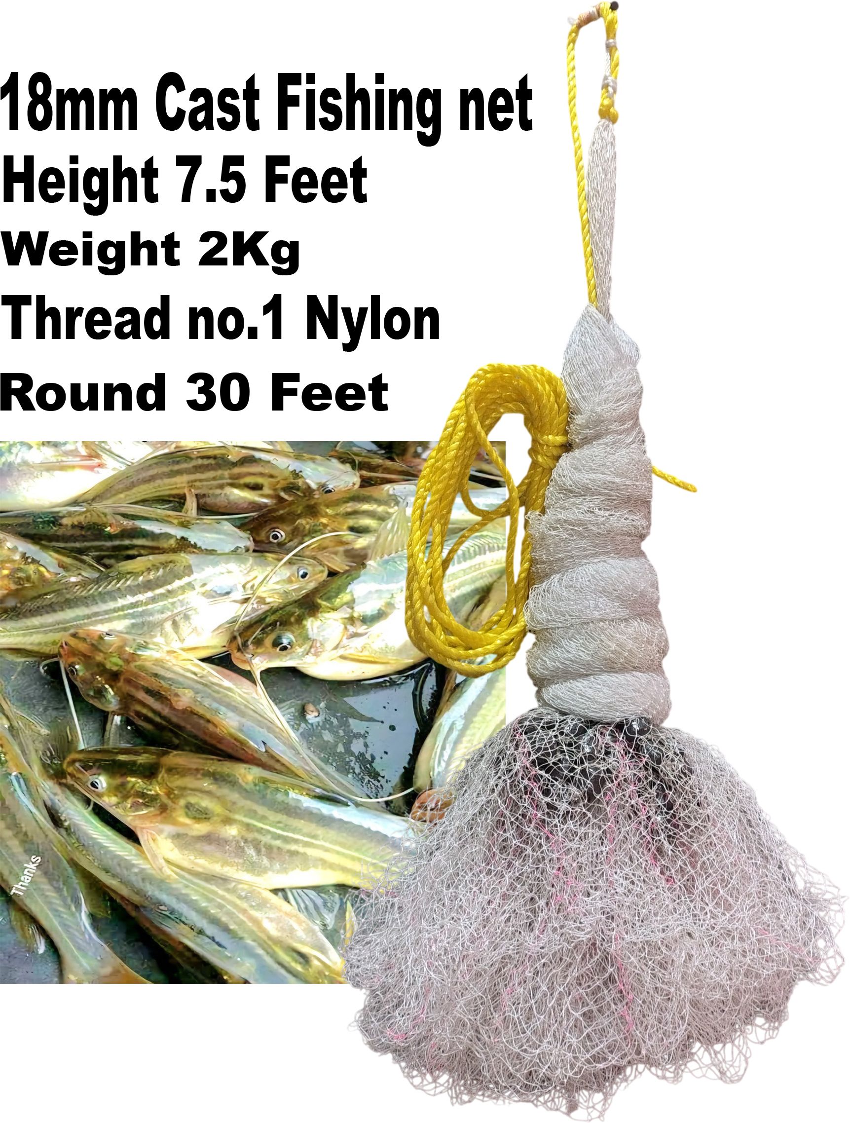 barsha fishing nets 18MM cast net Fishing Net-picture-19