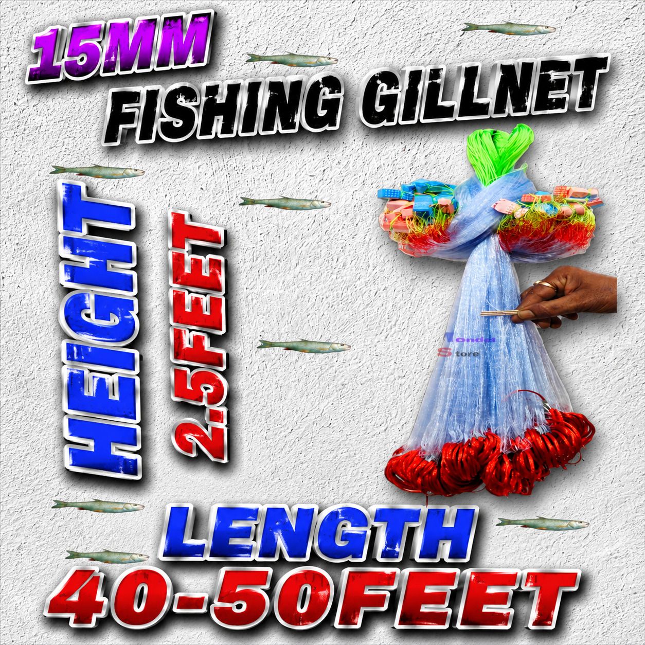 High Strength 15MM Sisha Jal Nylon Fishing Gill Net Fishing Net-image-32