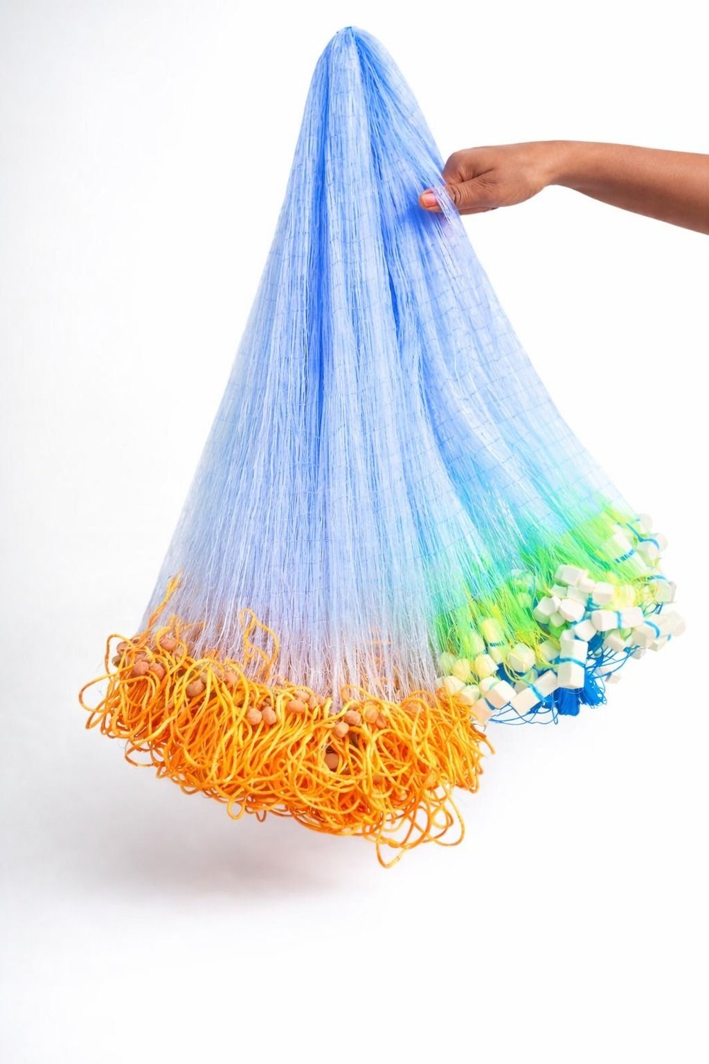 1.5 FINGER 35MM GILLNET,HEIGHT 3.5,FEET,LENGHT 50 FT UPPER LENGHT Fishing Net-image-37