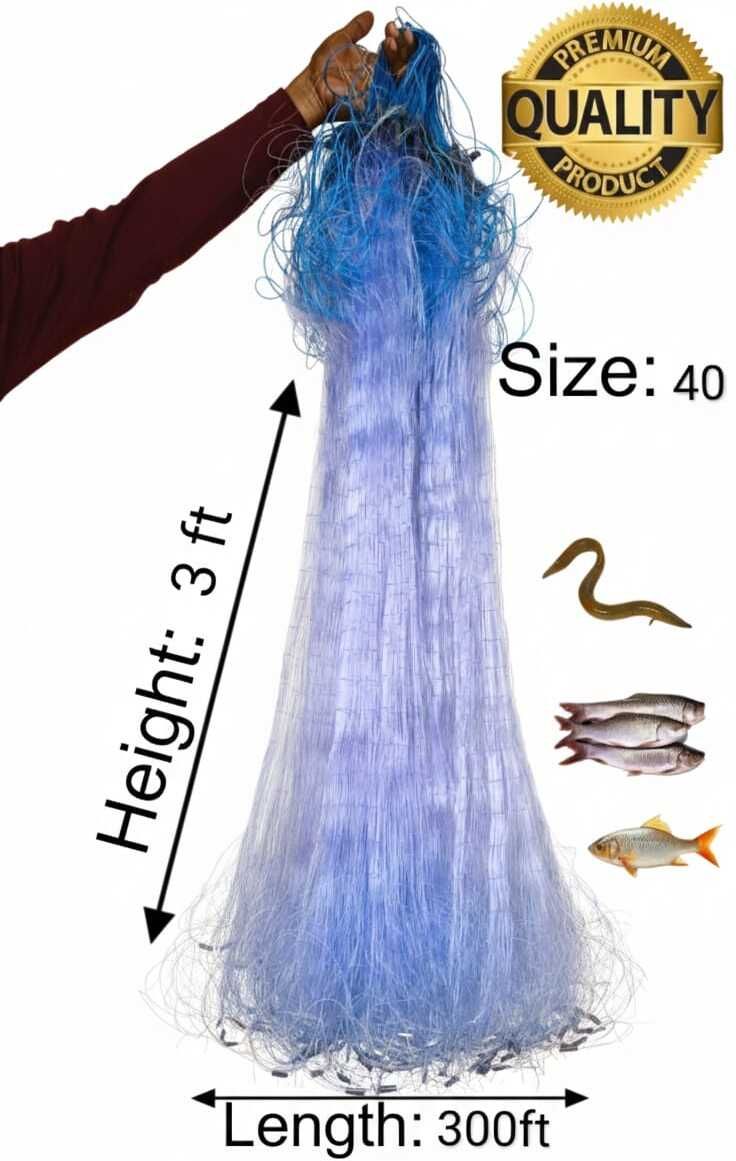 40MM Half Finger Fishing Net with Float & Sinker300ft langth hight 4ft Water Polo Net