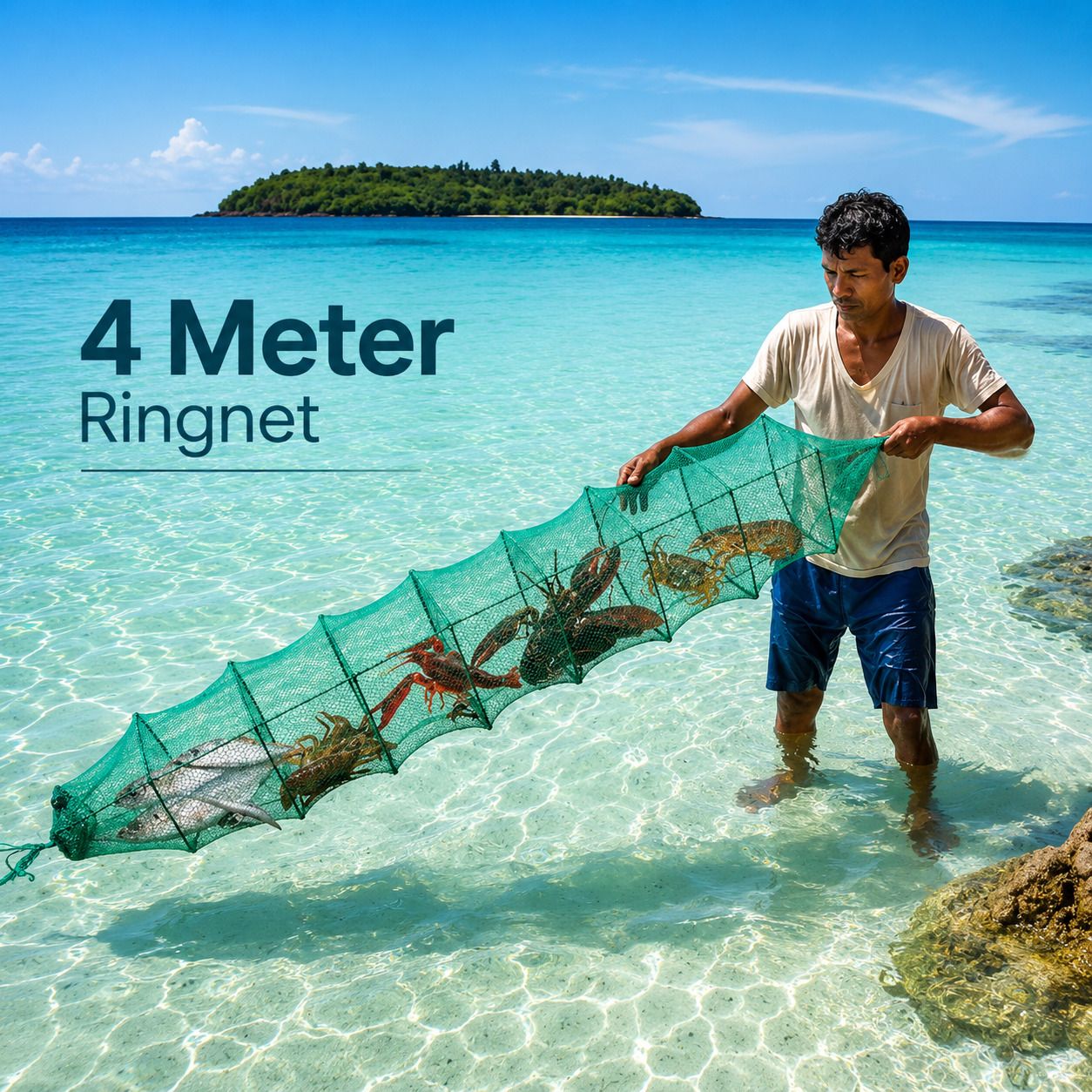 4 meter collapsible fishing net for fish shrimp and crab fishing net
