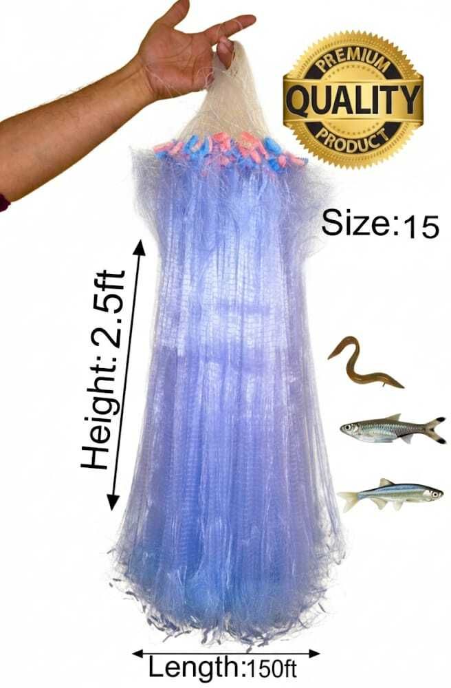 15MM Half Finger Fishing Net with Float & Sinker150ft langth2.5fthight Water Polo Net