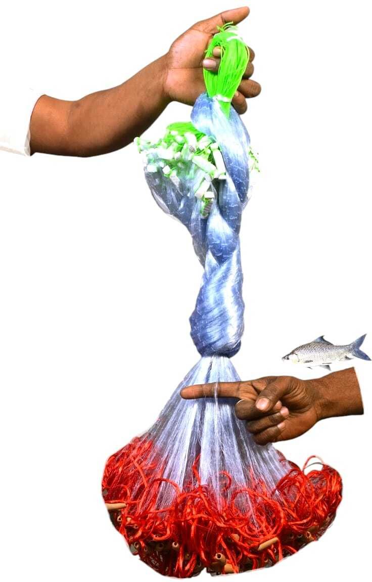 1 finger gillnet mud sinker hight 5 feet, up lenth 50 feet, down lenth 100 feet Fishing Net-image-29