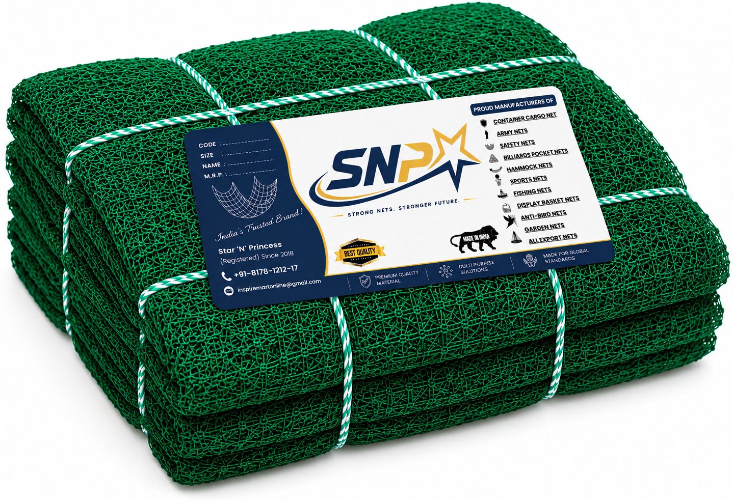 star 'n' princess Cricket Net 30x10 ft 1 MM Nylon 25 MM Mesh Cricket Net-picture-23