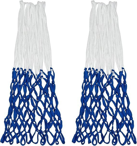 WNE Professional Basketball Net – 12 Loops, Blue & White (2 Pieces) Basketball Net