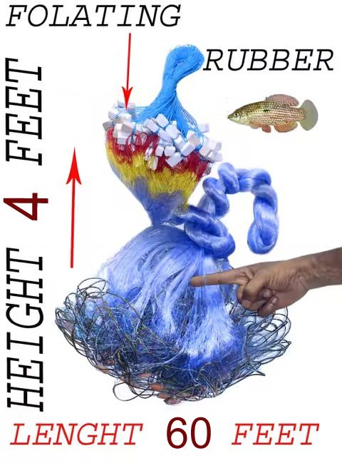 Heavy-Duty Fishing 60 ft Length | Durable Nylon Mesh with Rubber Float Support Water Polo Net