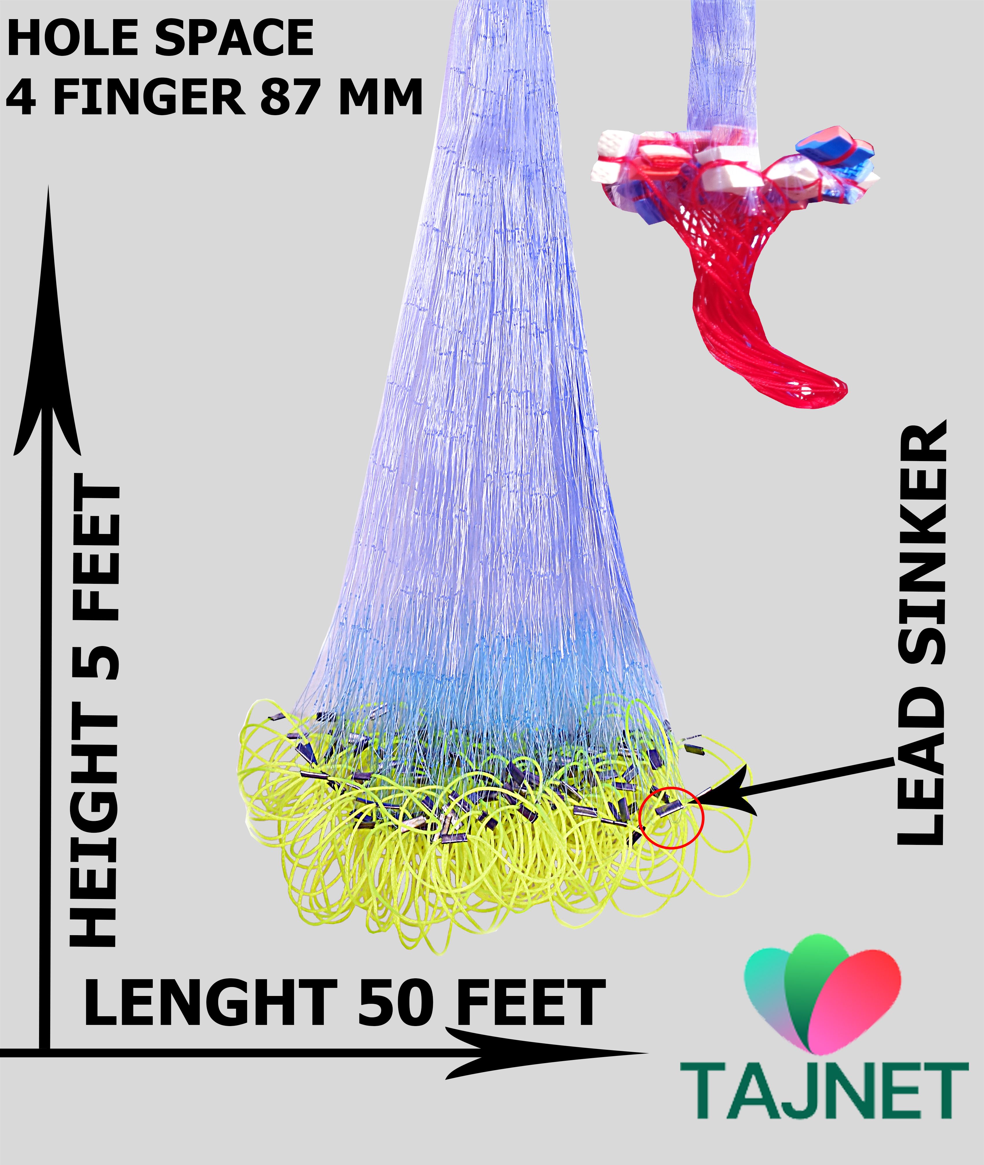 4FINGER GILLNET 87mm MESH WITH PVC FLOATERS, HEIGHT 5feet,UP L50ft,DOWN L100ft. Fishing Net-image-6