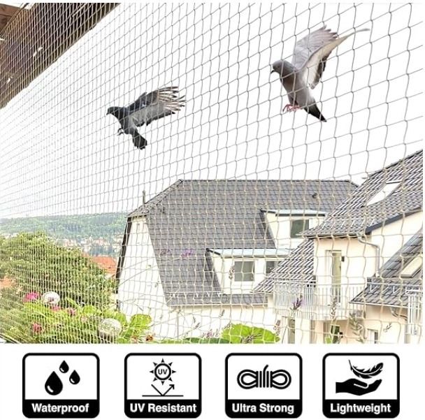 Pigeon Net 10x12 Ft Nylon Bird Safety Balcony Net White Durable Camping Net-image-2