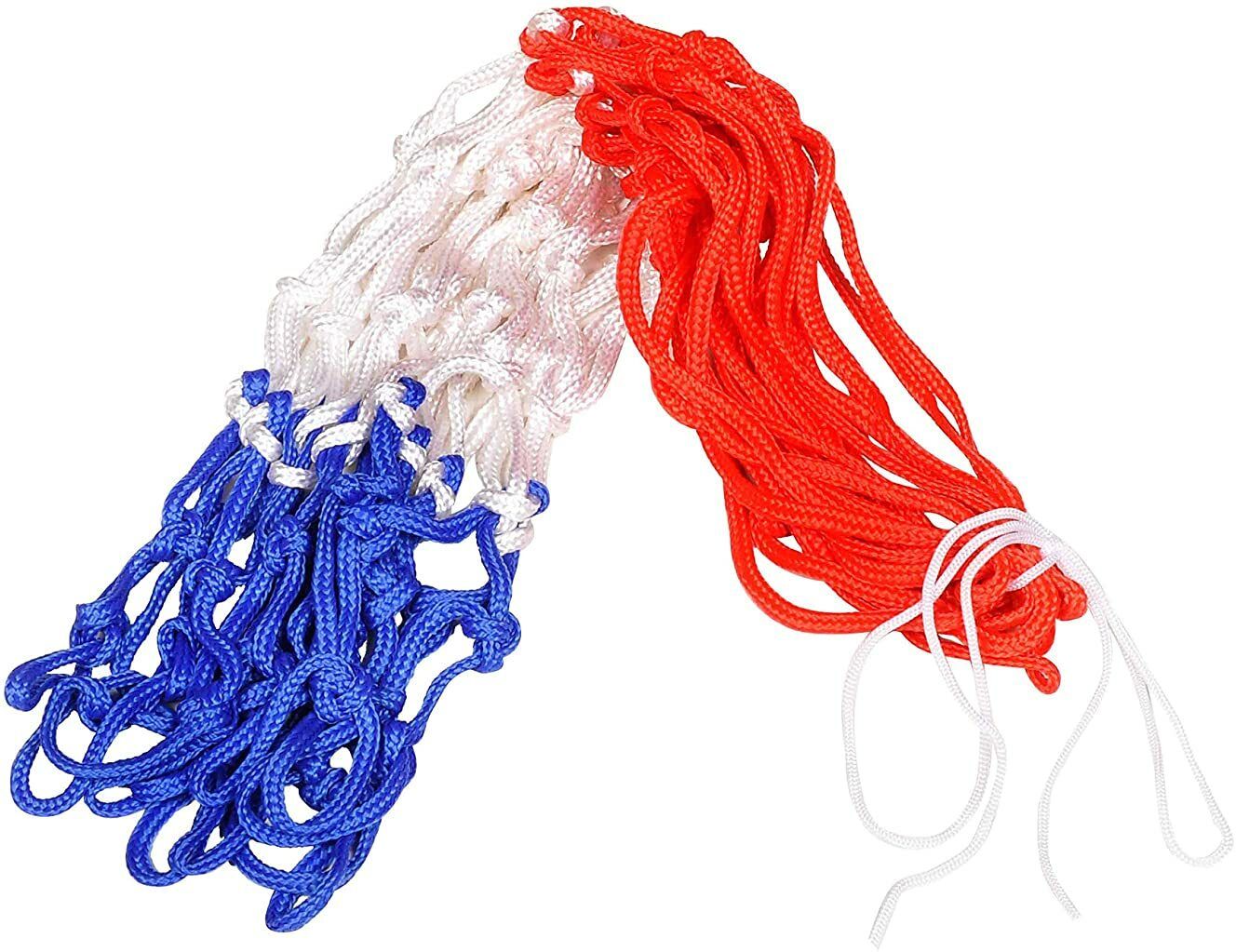 swikaar Basketball Net 2 PCS Outdoor/Indoor Net (12 Loops) (Red+White+Blue) BBN3 Basketball Net-picture-4