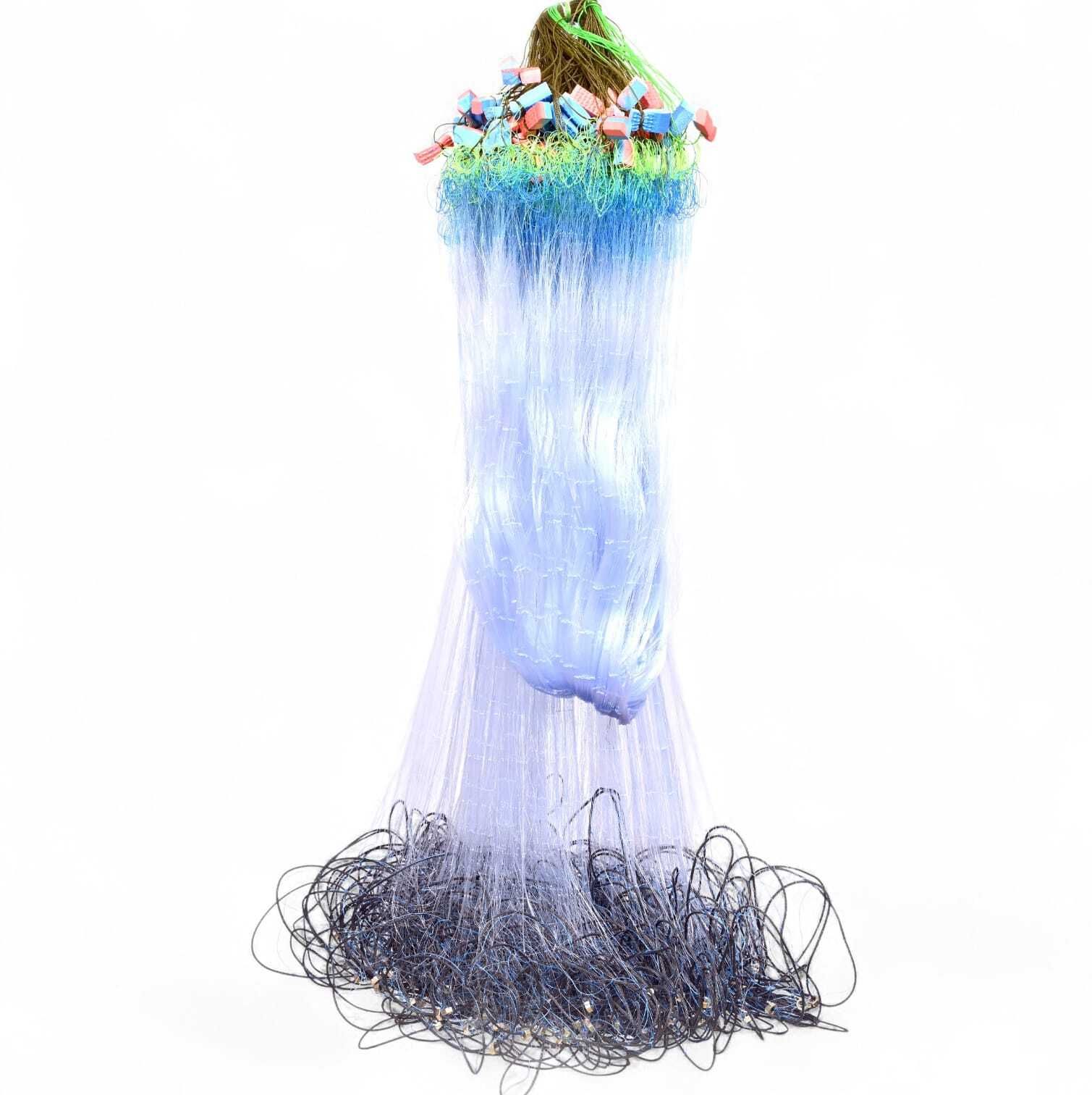 4 finger80mm gillnet iron sinker hight 4.5ft,up lenth 50ft,down lenth 70ft Fishing Net-image-19