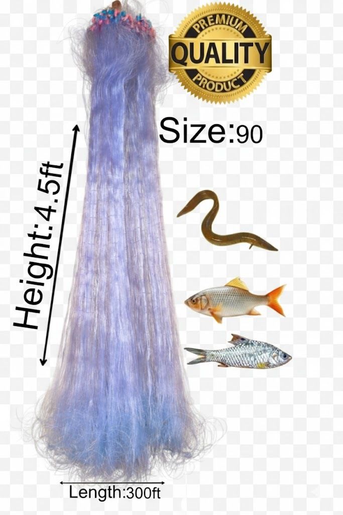 90MM Half Finger Fishing Net with Float & Sinker300ft langth hight 2ft Water Polo Net