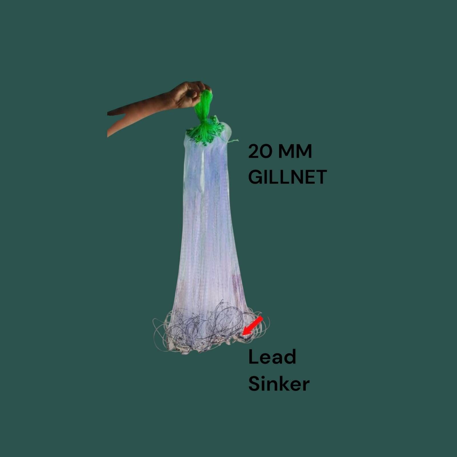 Premium 20MM Nylon Gill Net for Fishing | 2 Ft x 60-70 Ft | Fishing Net-image-10