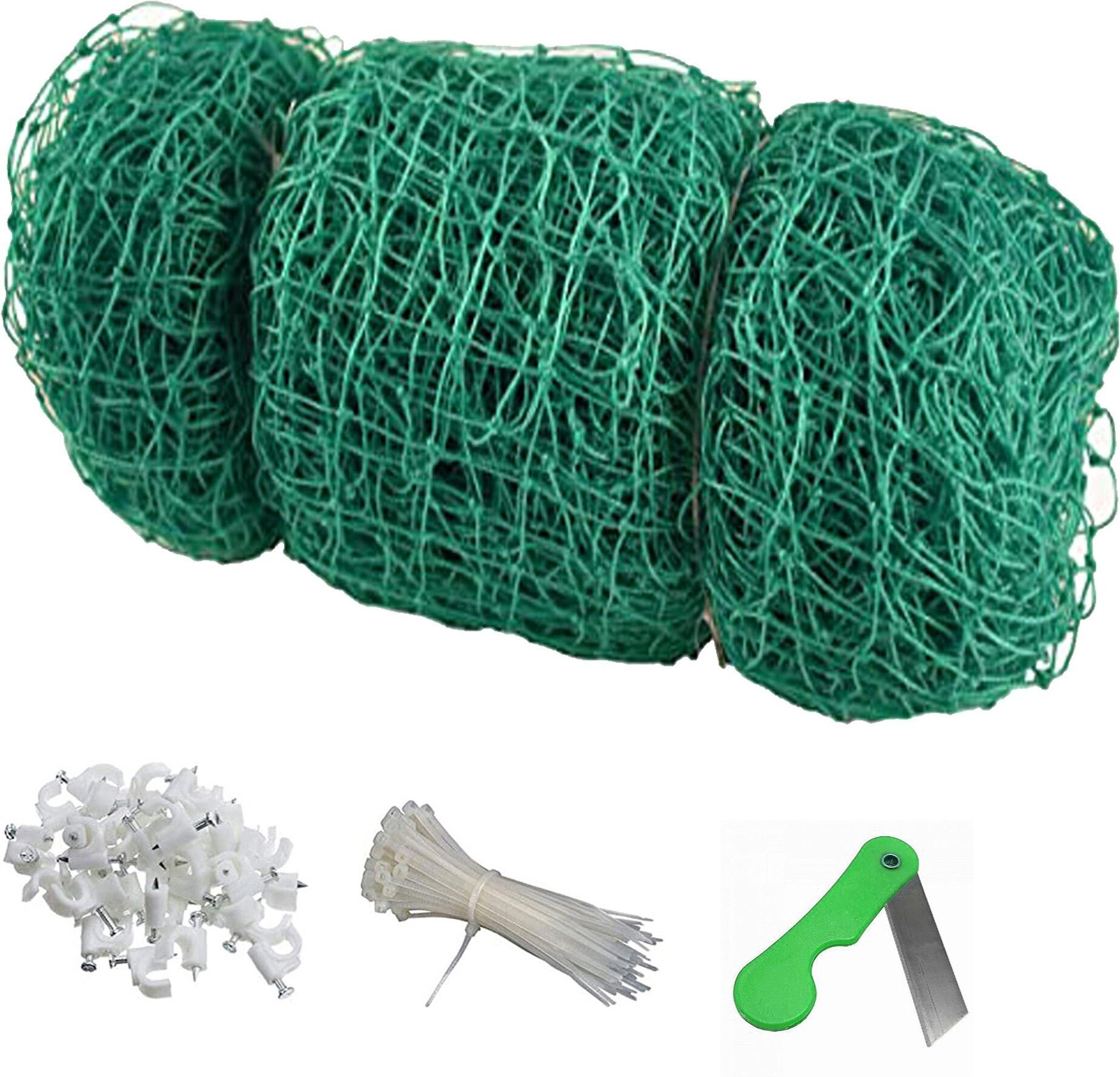 UVStabilizedNylonPigeonNetBirdNetMonkeyNet8X10FeetGreenColor30Tags30Clamps1Blade Camping Net