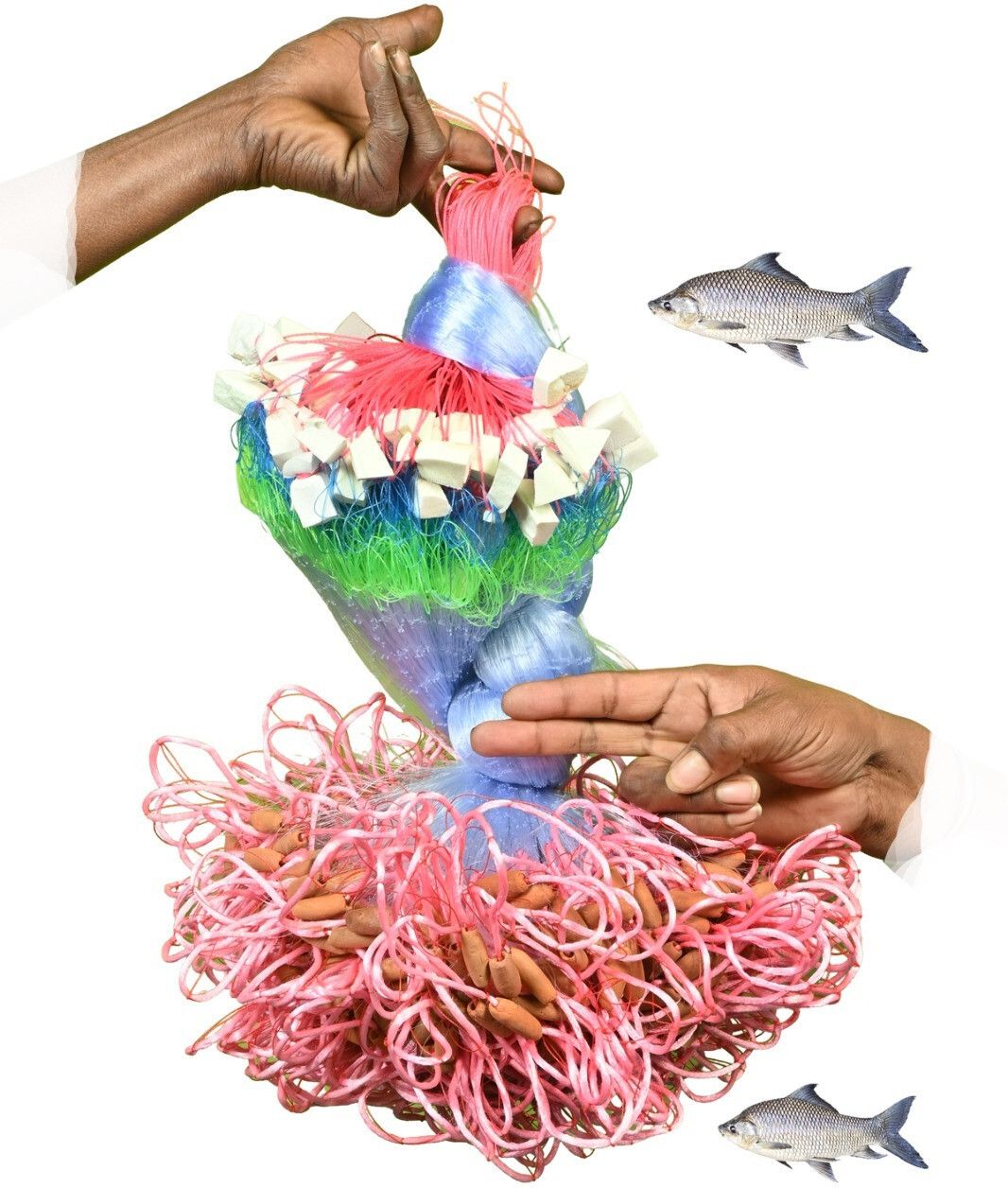 2 finger 50mm gillnet mudsinker malai suto hight6ft,up lenth48ft,down lenth 80ft Fishing Net-image-15