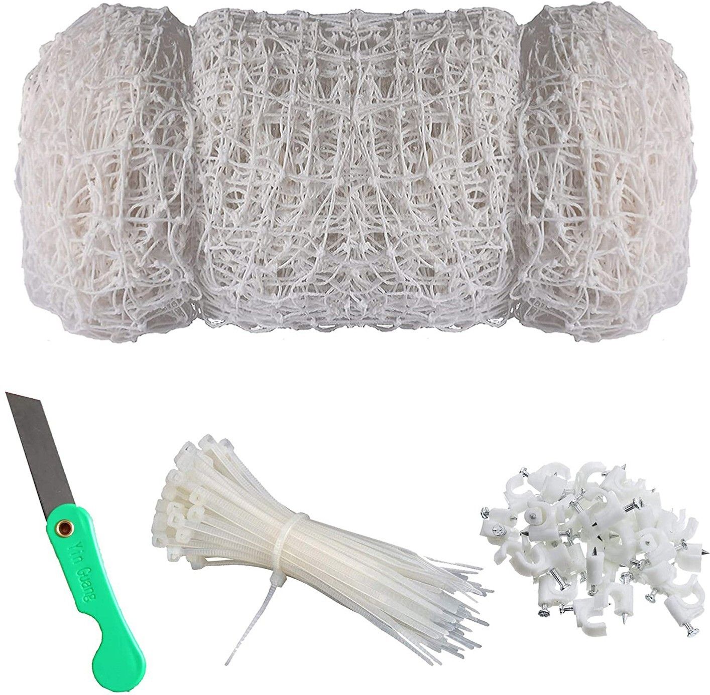 UVStabilizedNylonPigeonNetBirdNetMonkeyNet10X10FeetGreenColor30Tags30Clamp1Blade Camping Net