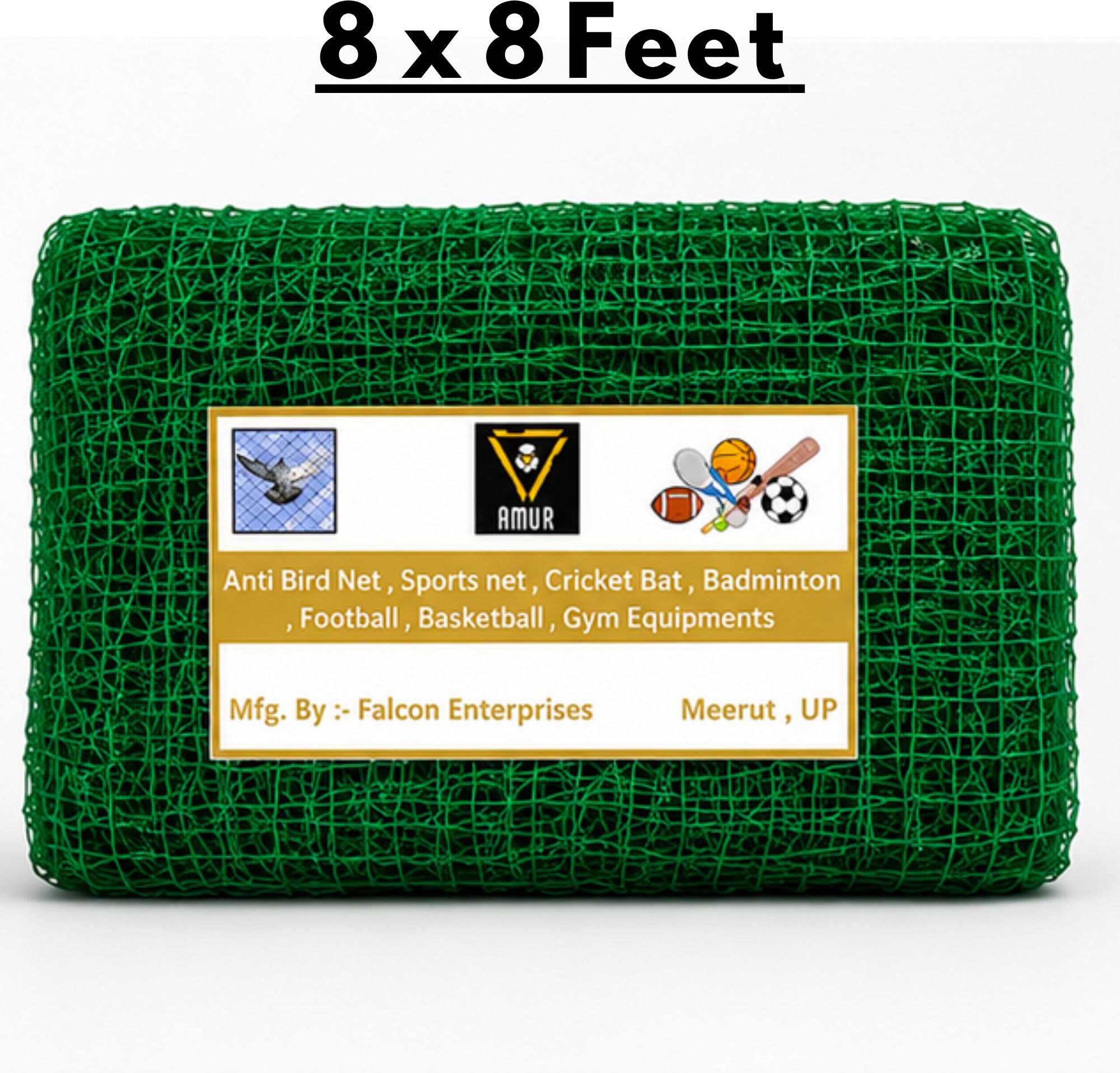 falcon 8 x 8 Feet Green Sports and Bird Protection Net | Strong Reusable Mesh Camping Net-picture-38