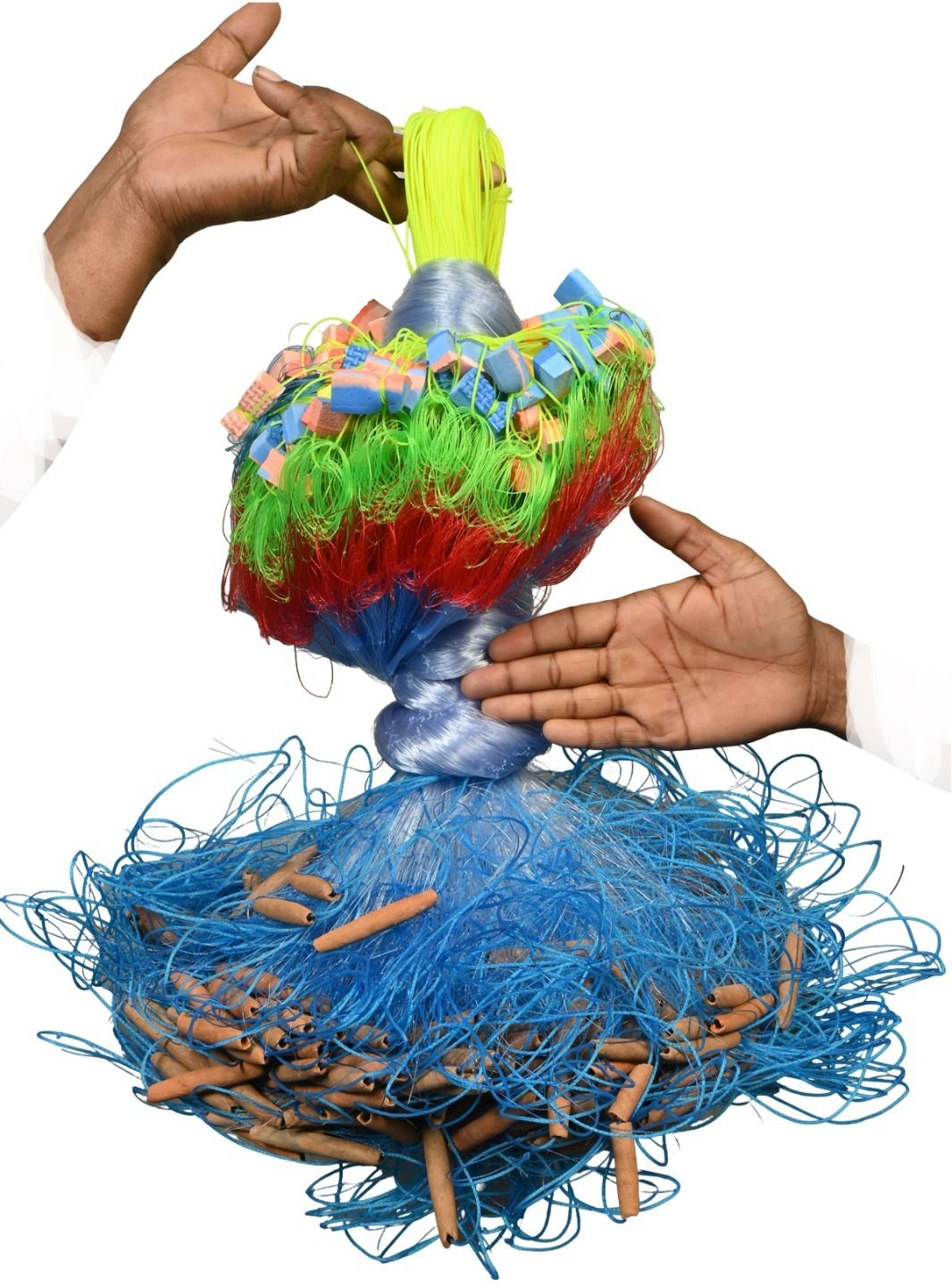 a to z 4finger100mmgillnet mud sinker,hight 5ft,up lenth 55ft,down lenth 100ft(HDP SUTO Fishing Net-picture-26