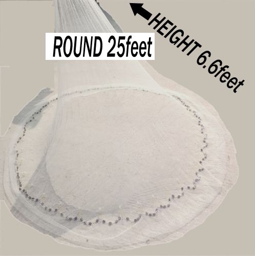 CAST FISHING NET EASILY USED BY KIDS,HEIGHT6.6ft,ROUND25ft,10mm MESH,WEIGHT 2kg Fishing Net