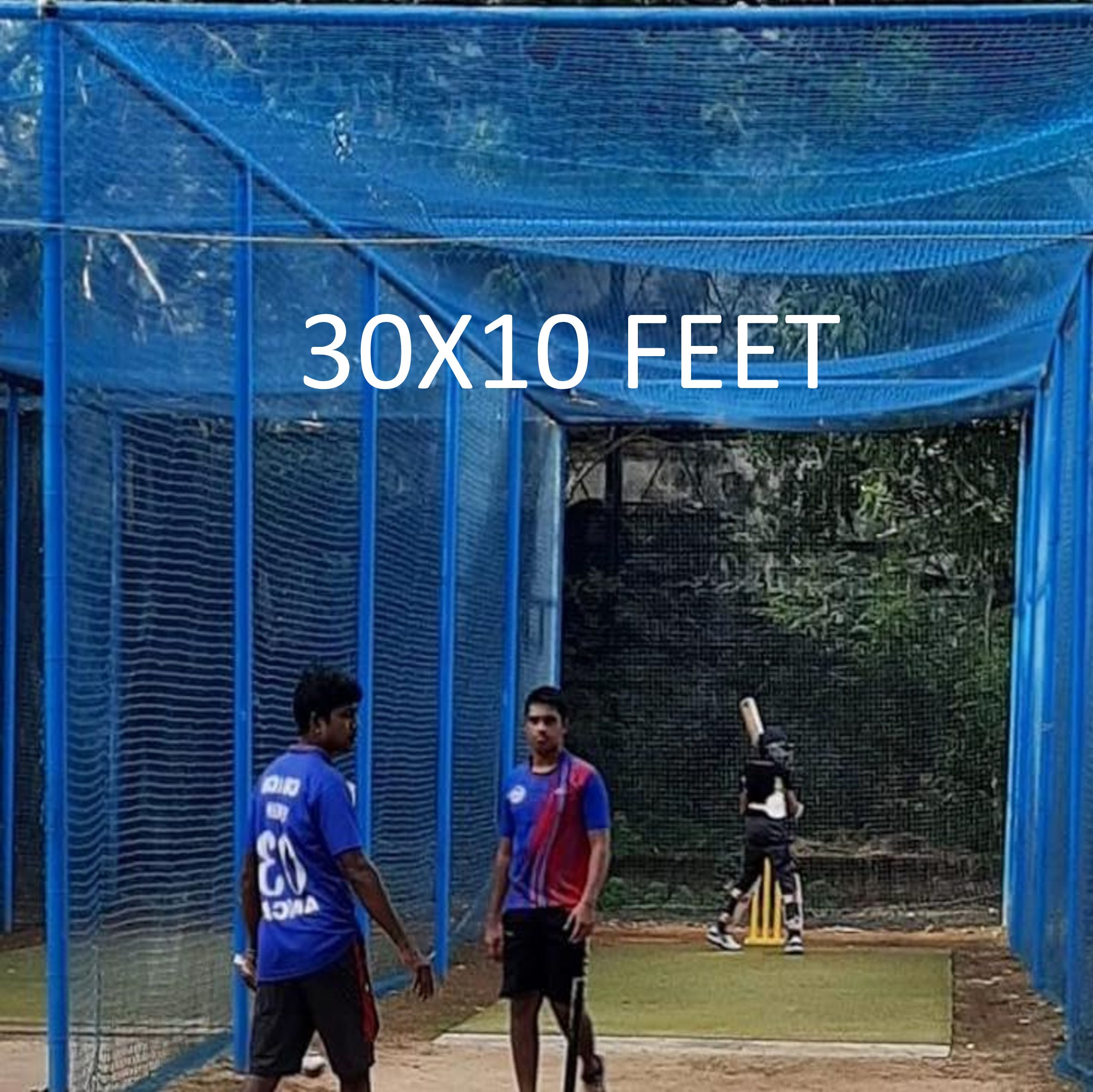 blumax Cricket Practice Net – 30 × 10 ft (BLUE) – Heavy Duty Nylon Cricket Net-picture-25