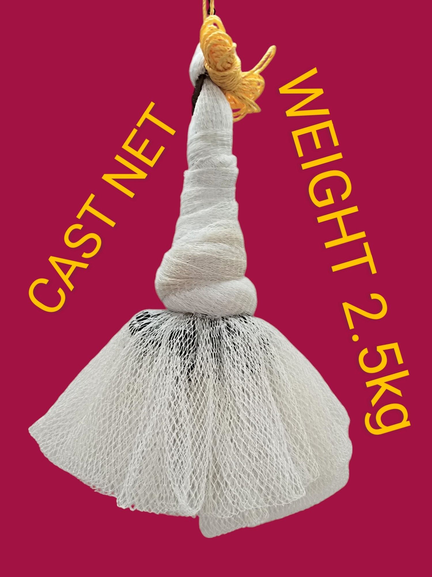 faruk FISHNET CAST NET 1+2 18mm MESH, ROUND-36feet,WEIGHT-2.5kg, HEIGHT-9feet (WHITE) Fishing Net-picture-14