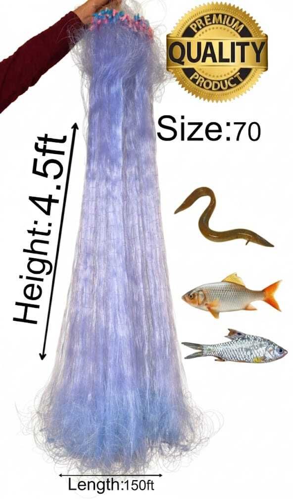 70MM Half Finger Fishing Net with Float & Sinker150ft langth4.5fthight Water Polo Net