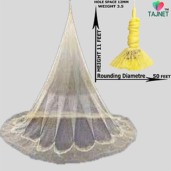 tajnet CASTNET HEIGHT 11.FEET,12MM IRON SINKER, , ROUND 50fEET, WEIGHT 3.5kg Fishing Net-picture-28