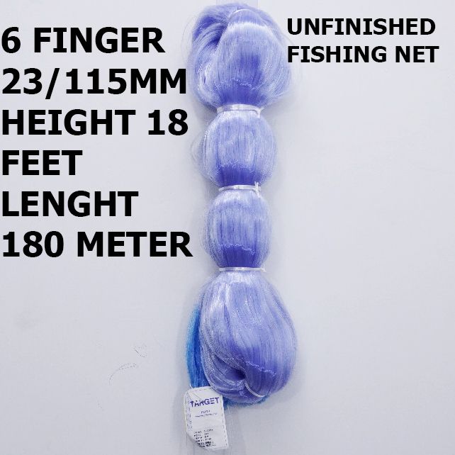 GILLNET TARGET 023/115MM 6 FINGER UNFINISHED HEIGHT 16FT LENGHT 180 METER Fishing Net-image-3
