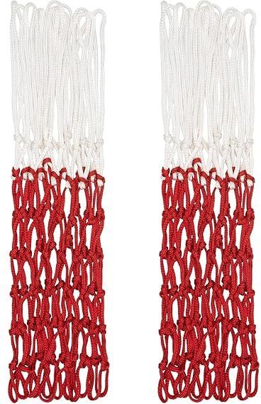 WNE Professional Basketball Net – Red & White, 12 Loops (2 Pieces) Basketball Net