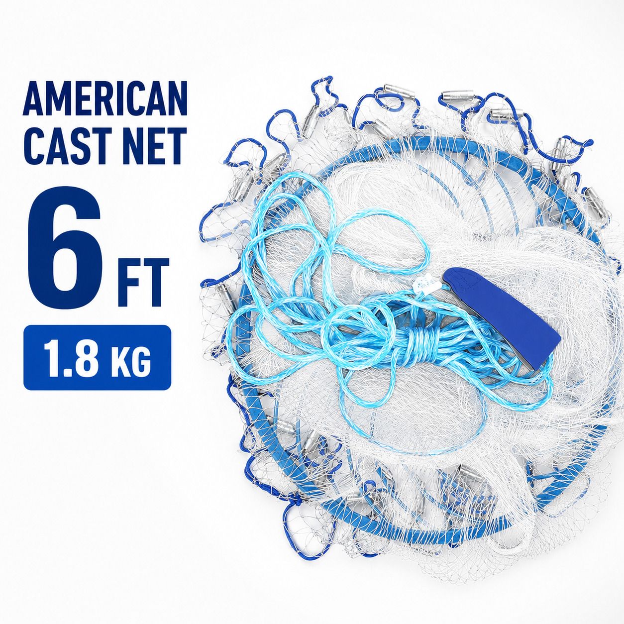 6 ft cast fishing net easy throw heavy duty 1.8 kg fishing net