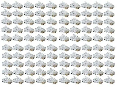RAREGEAR RJ45 Cat5 Cat5e CAT6 Pass Through Transparent Connectors (Cat6 100 pcs pack) Network Interface Card