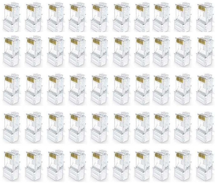 Techy-tech RJ45 UTP Connector Cat5E, Cat6, 8P8C Ethernet LAN Plug(T-Rj45) Network Interface Card image 1