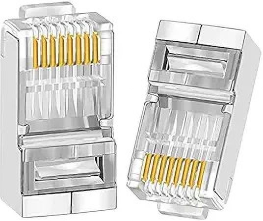Fedus RJ45 Cat6 Pass Through Connector, Cat5, Cat5e, Cat6 8P8C RJ45 Connector Network Interface Card-picture-30