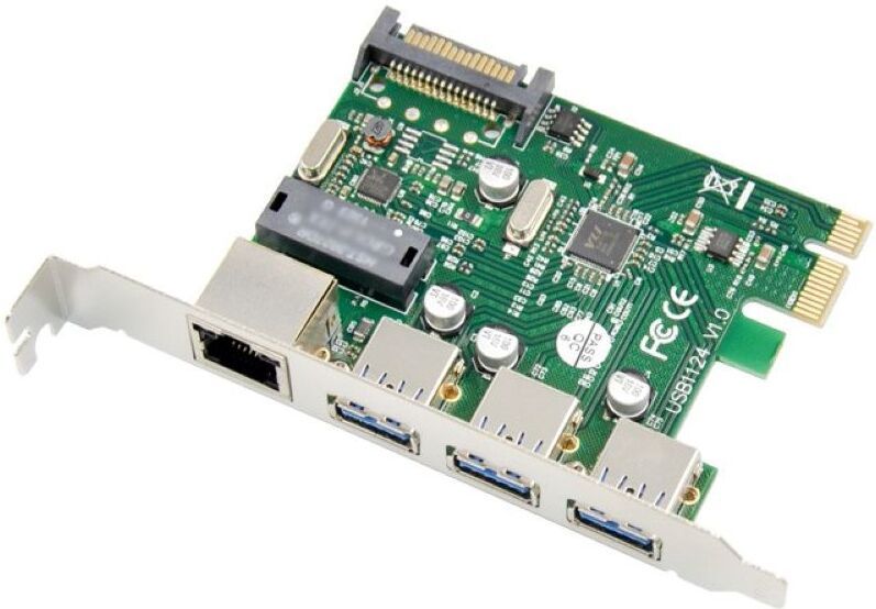 BOXNUBE 3 Port USB 3.0 + 1 Port Gigabit Ethernet LAN PCI-E Card PCIe x1 Network Interface Card-picture-43