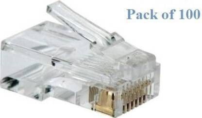 Etake (Pack of 100) NT Connector Ethernet Cable Head Plug Cat5, 5E RJ45 Connector,RJ-45 NT Ethernet Crimp Connectors Lan Adapter,RJ45 Module Plugs Network Interface Card
