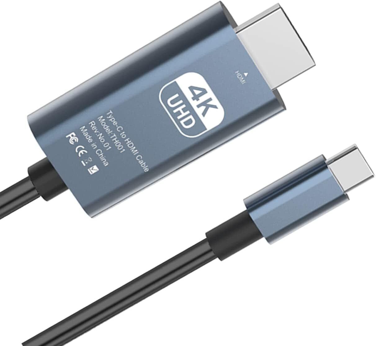 Etzin USB-C Type C to HDMI Cable 6FT Support 4K 1.8 m HDMI Cable (Compatible with MacBook 2017, Black, One Cable) EPL-TYPECTODISPLAYPORTCABLE Rack Server