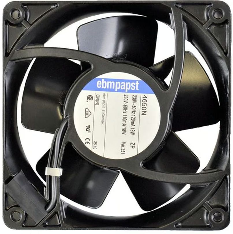 Electronic Spices Axial fan EBM PAPST 4650N, metal, L 119mm W 119mm H 38mm 230VAC 50 / 60Hz 19W 4650N Rack Server
