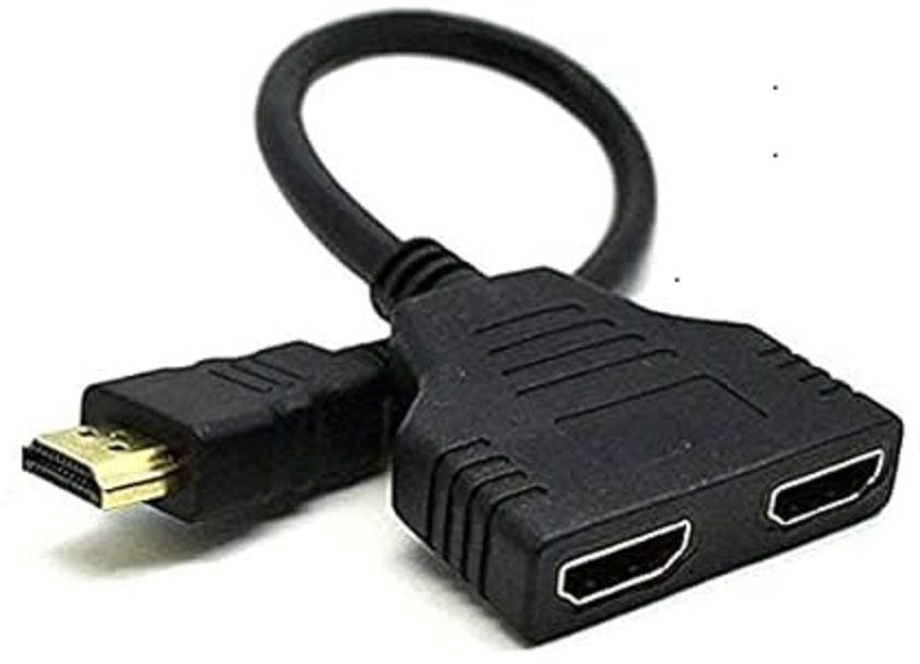 RuhZa Hdmi Male to Dual Hdmi Female 1 to 2 Way Hdmi Splitter Cable Adapter Converter Blade Server