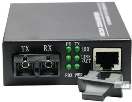 RAMEX Dual Fiber to Ethernet Media Converter 1000Base-Fx SMSF 25KM 1 Ports 1000 Mbps Network Switch