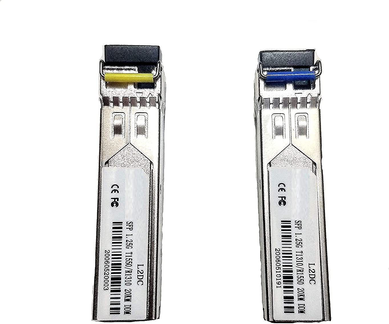 RAMEX Pair of SM 1.25G DDM LC Bidi SFP Module Optical Transceiver 1310/1550nm 20KM 0 Ports 1000 Mbps Network Switch-image-20
