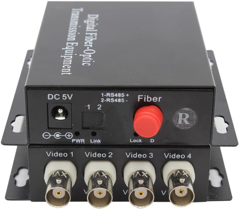 HANUTECH 4 Channel BNC to Fiber Optic Converter, 960P Video Audio Data 25KM Pair 0 Ports 100 Mbps Unmanaged Network Switch-image-10